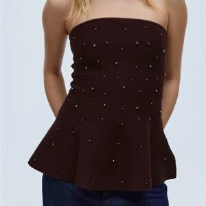 Beaded Peplum Going-out Top